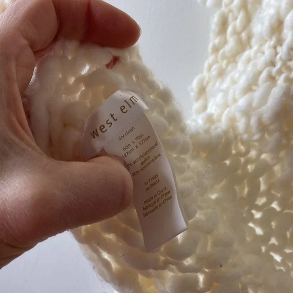 West Elm 50x70 Wool Blend Throw Blanket - Picture 4 of 5